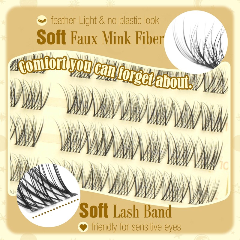 Natural Lash Clusters Kit 8-12MM Short Cluster Eyelash Extensions Kit