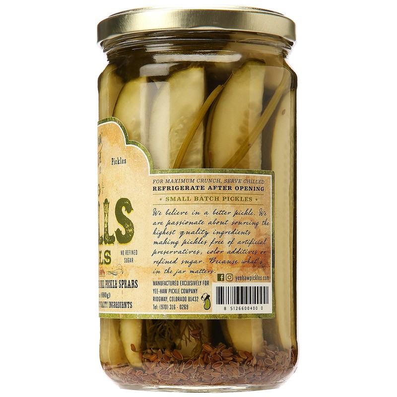 Yee-Haw Pickle Company No Frills Dill Pickles, 24 oz