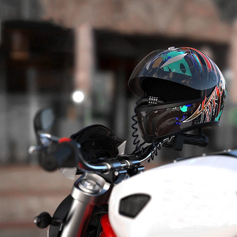 Windance 2pcs Motorcycle Helmet Lock Cable, Password Combination Security Lock,