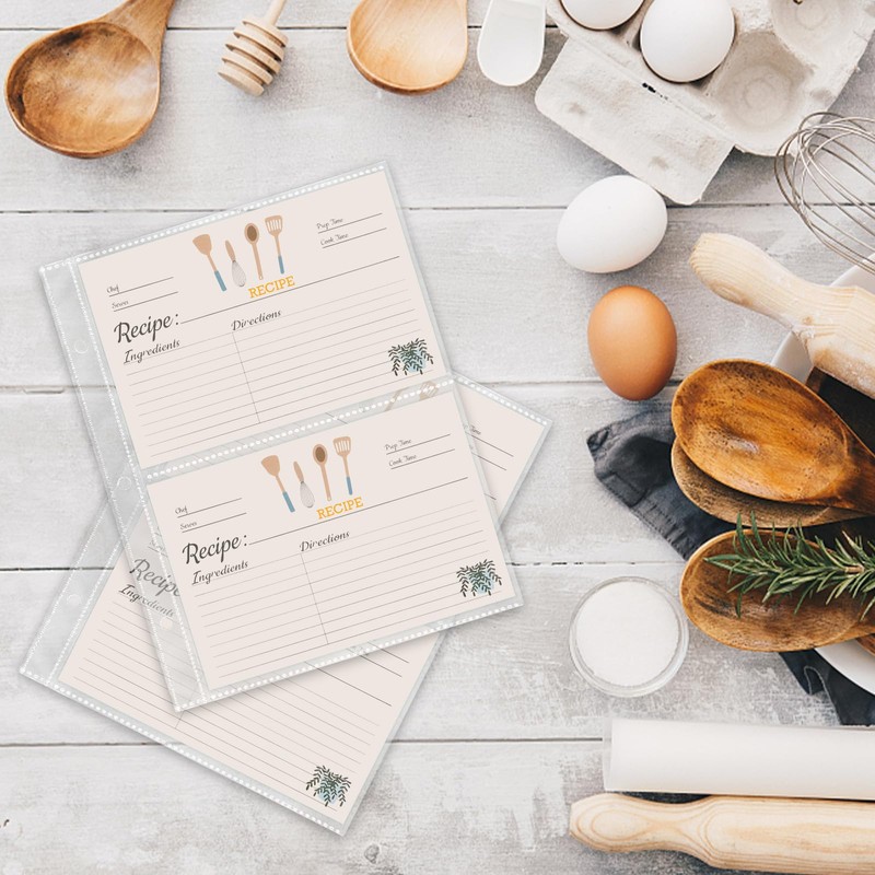 TAOLABV 50 Pack Recipe Card Page Protectors, Easy Storage, 4x6