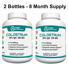 Suplemento de calostro bovino - 30% IgG lactoferrina, apoyo inmunológico (paquete de 2)