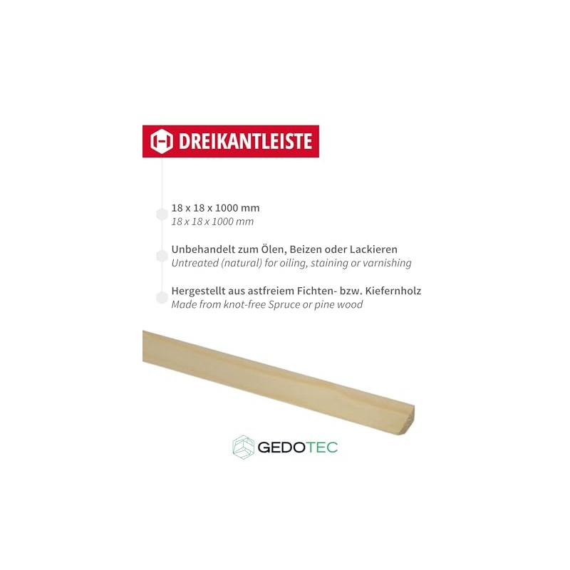 Gedotec Triangular Strip - Wooden Boards for Building Made of