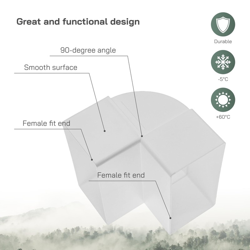 Vent Systems 110 x 55 mm rectangular Ducting Elbow for