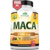 Organic Maca Root Black, Red, Yellow 1900 MG per Serving - 150 Vegan Capsules