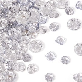 Pandahall 150pcs Mixed 2-Hole Acrylic Rhinestone Buttons 5 Styles Faceted Silver Plated Rivoli Back Clear Sewing Fastening Garment Buttons for Clothing Handcraft Making Supplies