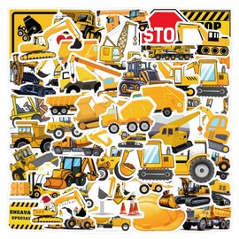 Excavator Stickers for Kids Teens Kechup Cute Cartoon Stickers for Water Bottles Luggage Journaling Vinyl Waterproof Decals Kids Stickers Gifts for Boys(55PCS)