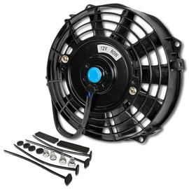 DNA MOTORING 16 Inch High Performace Electric Cooling Slim Radiator Fan with Mount Kit, Black, RAF-16+FMK
