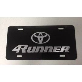 BLVD Toyota 4Runner Car Tag Diamond Etched on Black Aluminum License Plate