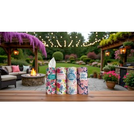 NPHONGSHUO Car Tissues Holder 4PK with 3-ply Facial Tissues, Car Tissues,Car Tissue Cylinder,Car Tissue Box Round Container, Perfect fit for Cup Holders & Outdoor activities