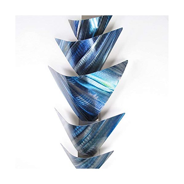 Dv8 Studio Aurora Torchiere, Blue Modern Abstract Metal Wall Art