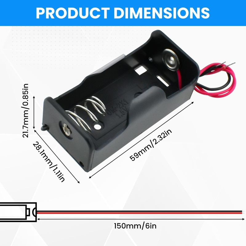 SDTC Tech 2-Pack 1x C Cell Battery Holder 1.5V C