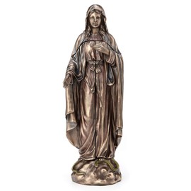Veronese Design Lady of Grace Triptych Hinged Resin Sculpture Bronze Finish