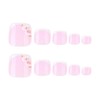 24Pcs French Toe Nail Press ons Pink Fake Toe Nails