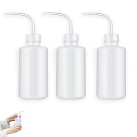 Pence & Moon Collective Squeeze Bottle with nozzles, 3 Pack 250ml Safety Wash Bottle with Narrow Mouth, Plastic Economy Natural Squeeze Condiment Water Bottle Caps for Lab Plant