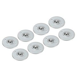 PATIKIL Roller Ball Transfer Bearing 1/2", 8 Pack Load 17lbs Disc Flange Mounted Carbon Steel Rotation Caster Unit for Conveyor Roller Stand Transmission