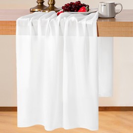 BESBESME White Chiffon Table Runner,Large Table Runner 10ft Romantic Sheer Table Runner for Wedding Party Bridal Shower Outdoor Decor 28x120 Inch