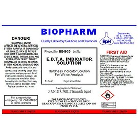 E.D.T.A. Indicator Solution for Hardness Titration: Eriochrome Black T with Triethanolamine | 1 Quart (950 mL)