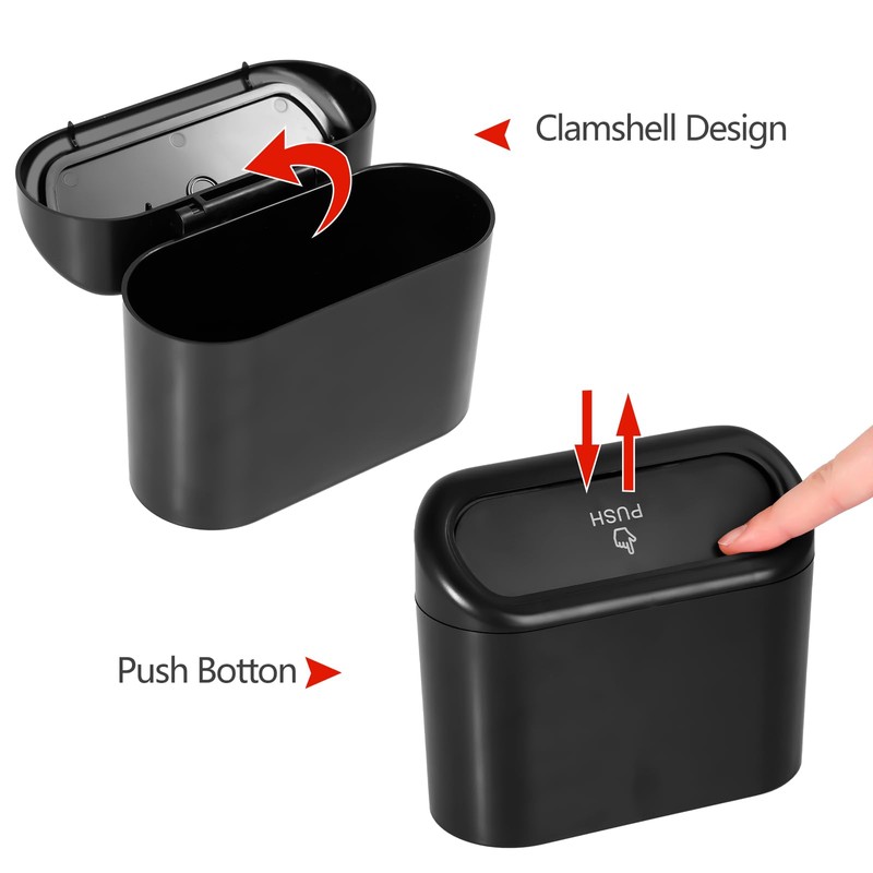 NBTEPEM Car Trash Can with Lid - 2 Pack, Mini