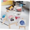 Operitacx Mini Sketching Easel and Canvas Set Portable Wooden Drawing