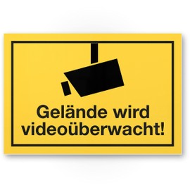 Komma Security Gelände wird videoüberwacht Sign Information Sign 30 x 20 cm Warning Sign Video Surveillance Burglary Protection - According to DIN 33450