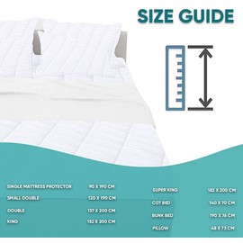 KB Tradax Premium Quilted Mattress Protector Microfiber King Fitted 40cm Extra Deep Skirt Soft Touch for Extra Comfort Non Noisy Hotel Quality Anti-Allergy & Breathable (King)