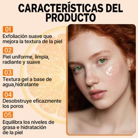 2 PCS Orange Exfoliating Gel, Orange Exfoliating Gel Scrub, Exfoliante Facial, Limpia Los Poros, Reduce Los Puntos Negros y Blancos, Brightening, para Rostro, Codos, Rodillas, Espalda