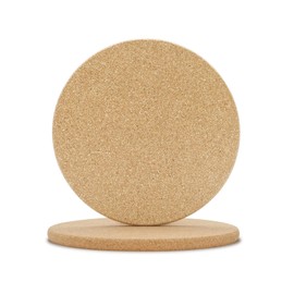 Huakaile Round Cork Coasters Bulk, Heat Resistant Cork Trivet, 7" Diameter x 0.4" Thick Cork Plant Mats Saucer, Absorbent Cork Hot Pads for Kitchen Pots Pans Dishes Drinks (4 Pack)