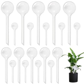 Pynqdfu 20 PCS Clear Plant Watering Globes,Plastic Self-Watering Bulbs,Self Watering Planter Insert Plant Accessories for Plants Indoor,Outdoor,Flowerpot,Home Garden(Large,Medium,Small)