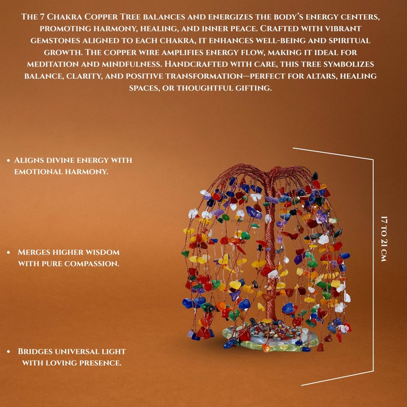 Seven Chakra Crystal Tree Khajuri Handmade Crystal Bonsai Tree for