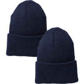 ARMYU Navy Blue Military Genuine GI US Department of Defense 100% Wool Watch Cap (2-Pack)