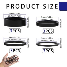 12 Piece Bicycle Stem Spacer Set 1 1/8 Inch Spacers for Ahead Headset Spacer 2/3/5/10 mm Aluminium Handlebar Spacers Bicycle for MTB, Road Bike, BMX