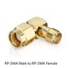 TengKo 90 degree Gold Plated adapter converter RP-SMA connector Male