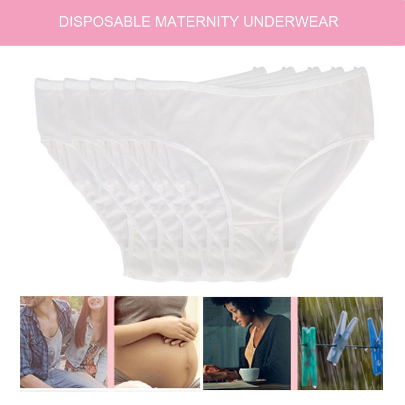 5pcs High Waist Disposable Maternity Women Panties Soft Cotton UnderwearXXXXXL