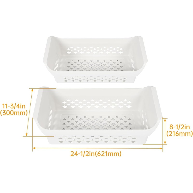 HECASA 2 Pcs 5304512718 Universal White Storage Basket for Frigidaire