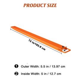 Pallet Forks Extensions 72 Inch Length,Heavy Duty 4600 LBS Capacity for Forklift,Forklift Extensions 5 Inch Width Tractor Skid Steer,Loader Bucket attachments Accessories,Orange