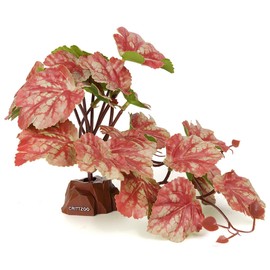 CRITTZOO Reptile Fake Plants for Terrarium Decor, Snake Tank Accessories for Leopard Gecko Ball Python Bearded Dragon Crested Gecko Tortoise Frog Lizard Spider - Fake Heuchera Micrantha Pink