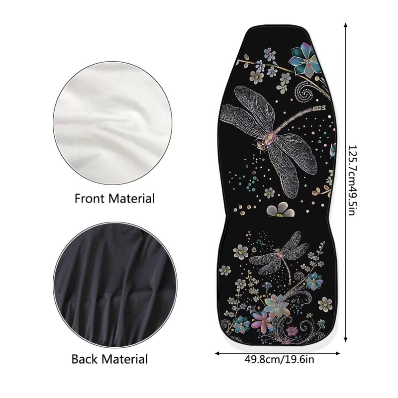 Brosoneto Floral Dragonfly Car Seat Covers Thin Covers for Front
