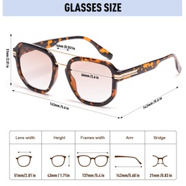 QXEYEGLAS Modische Großem Rahmen Lesesonnenbrille 1,0 Damen, Große Anti Blaulicht Getönte Lesehilfe, Stilvolle Anti UV sonnenbrille mit sehschärfe