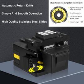 Duogalia - Optical Fiber Cleaver Stripping Cutter Tool X2 Cleaves High Precision Fiber Optic Cleaver Optical Fiber Cable Cutting Tool with Bag