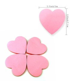 Saktopdeco 4 Pads Small Heart Sticky Notes - Pink Valentines Sticky Notes for Women - Self-Stick Memo Pads for Office, School, Home
