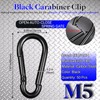 50 Pack 1.97" Heavy Duty Carabiner Clips, M5 Black Galvanized