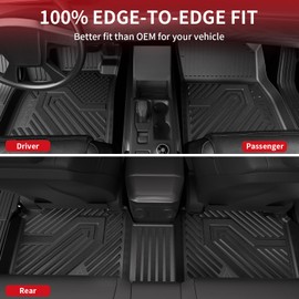 LASFIT Floor Mats & Trunk Mat for Honda Accord Sedan 2023-2025 (Include Hybrid Models), All Weather TPE Floor Liners 1st & 2nd Row & Cargo Mat Full Set, Black