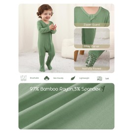 Jimonda Baby Romper 4-Pack - Zip-Up Sleep & Play Pajamas for 0-24 Months | 2-Way Zipper, Unisex Footed Design, Ultra-Soft Stretchy Fabric(Green&Brown&Black&Red,12-18M)