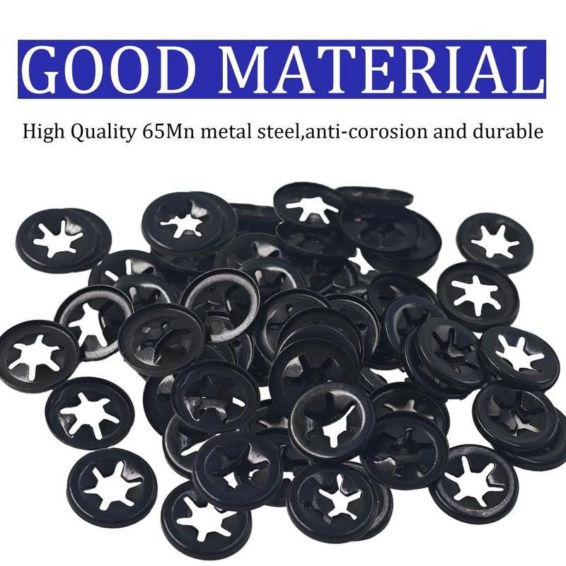 AUXBC 50Pcs Internal Tooth Lock Washers Set, M5x14mm Star Push