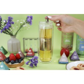 Teabloom Elegant Stainless Steel Loose Leaf Tea Infuser – Tea Connoisseur's Choice for White, Green, Oolong, Black, and Herbal Teas – Geometric Blossom Design – Small Size