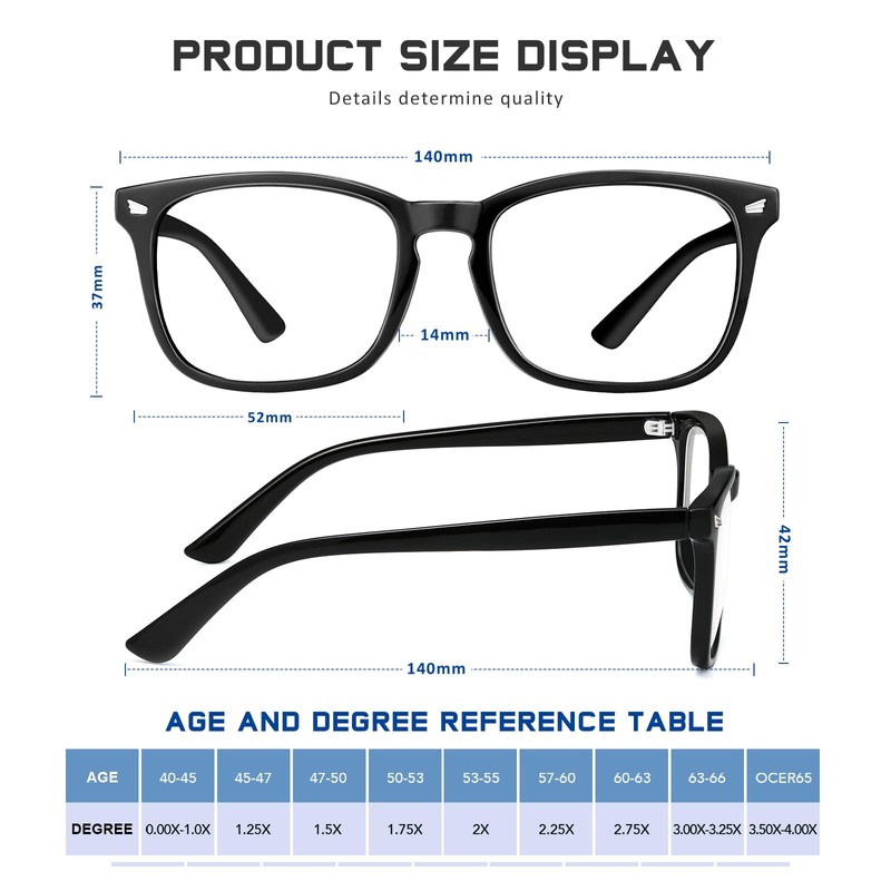 AIMISUV 5 Pack Reading Glasses Men Women, Blue Light Blocking