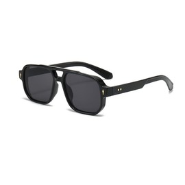 OZPYKAE Men Square Sunglasses,Classic Retro UV400 Protection Double Bridge Trendy Rectangle Aviator Women Men Sun Glasses