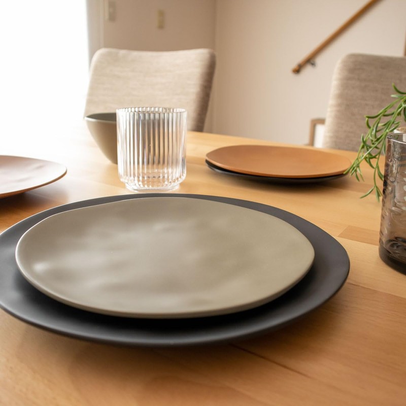 Natural Dishwasher-Safe Tableware TT20743872 Matte Black Platter, Dinner Plate, 10.6
