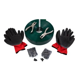 Clevret Chain Link Fence Privacy Tape Green Weather Resistant PVC 250 ft (76m) x 1.85” (4.7cm) with 250 Plastic Fasteners Includes 2 Sturdy Hole Makers and 2 Pairs of Work Gloves