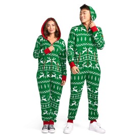 Tipsy Elves Women's Christmas Green Fair Isle Knit Jumpsuit Size Medium